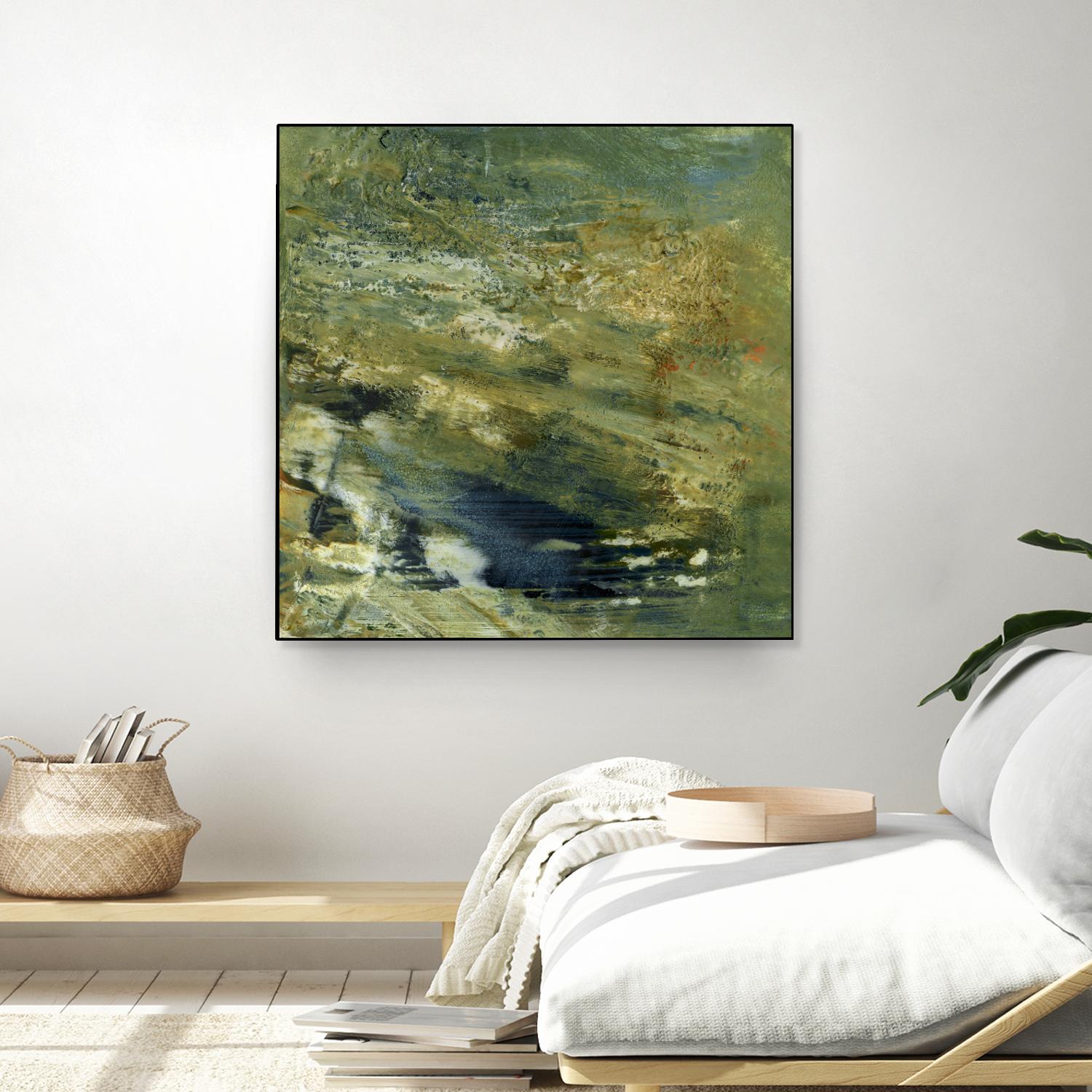 Encaustic Tile in Green VI by Sharon Gordon on GIANT ART - green abstract abstract