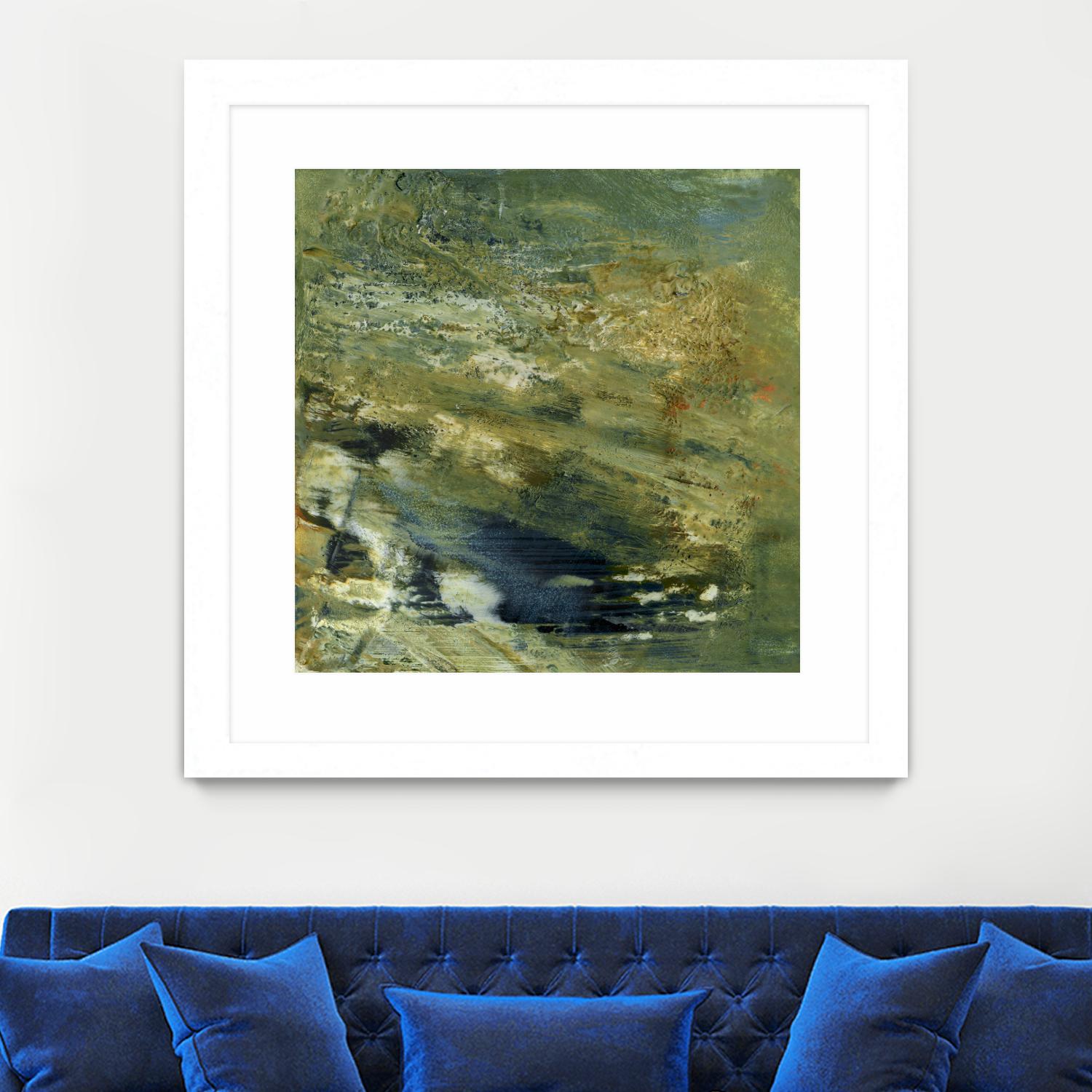 Encaustic Tile in Green VI by Sharon Gordon on GIANT ART - green abstract abstract