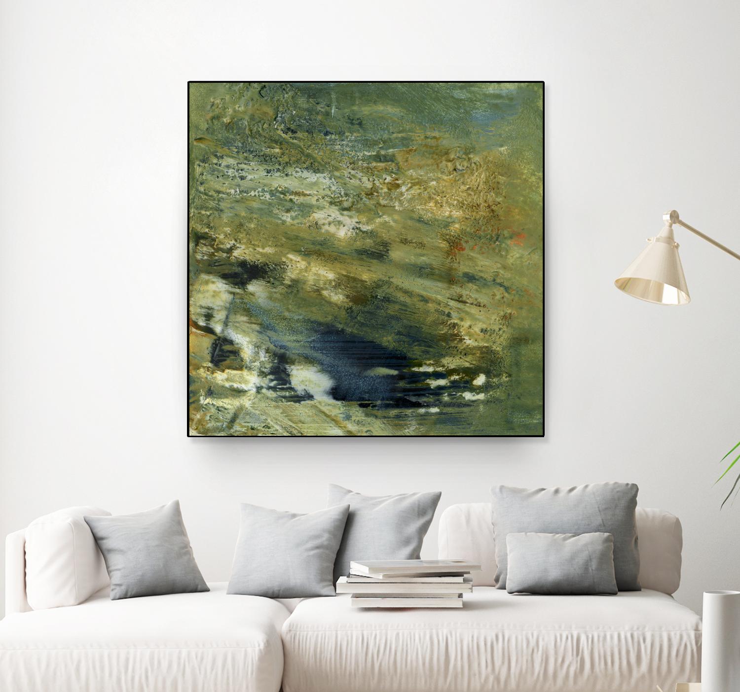 Encaustic Tile in Green VI by Sharon Gordon on GIANT ART - green abstract abstract