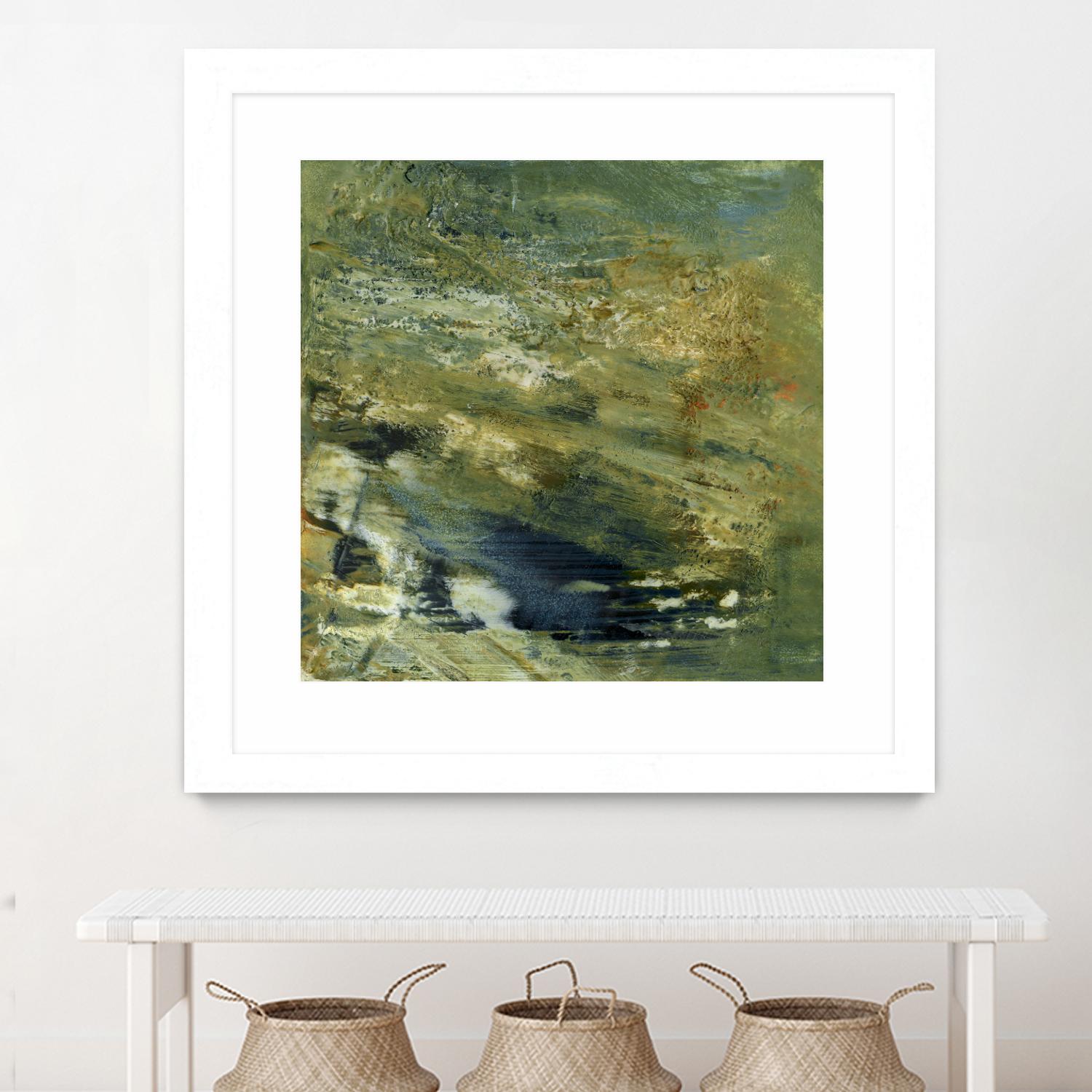 Encaustic Tile in Green VI by Sharon Gordon on GIANT ART - green abstract abstract