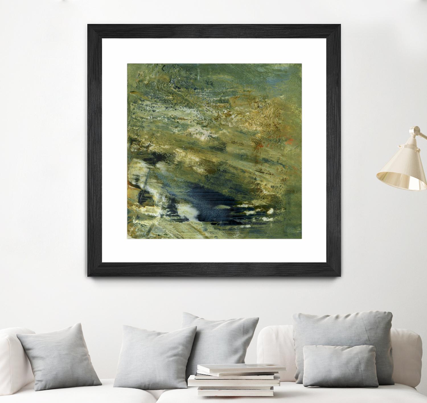 Encaustic Tile in Green VI by Sharon Gordon on GIANT ART - green abstract abstract