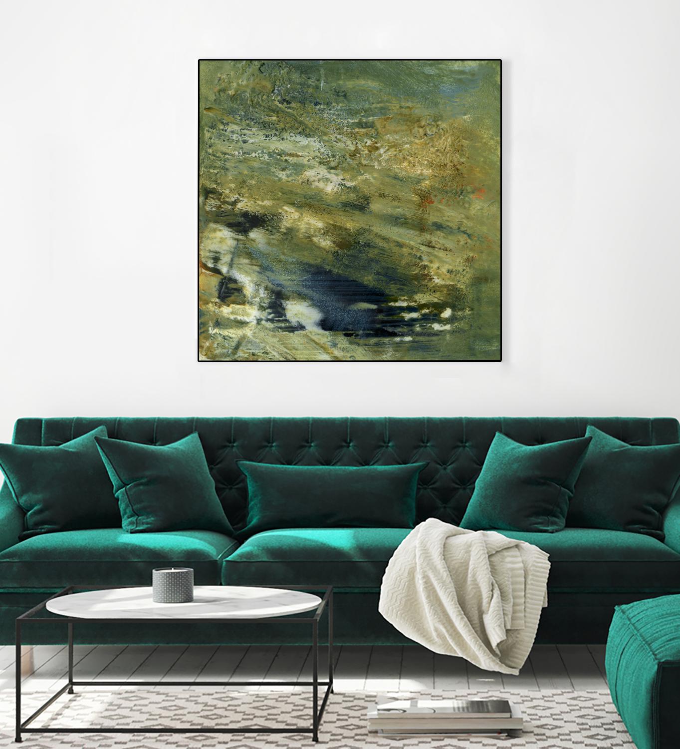 Encaustic Tile in Green VI by Sharon Gordon on GIANT ART - green abstract abstract