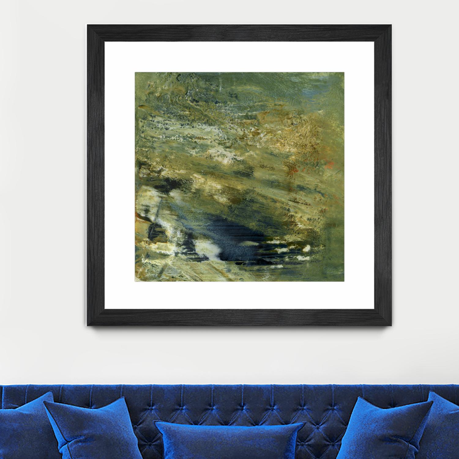 Encaustic Tile in Green VI by Sharon Gordon on GIANT ART - green abstract abstract