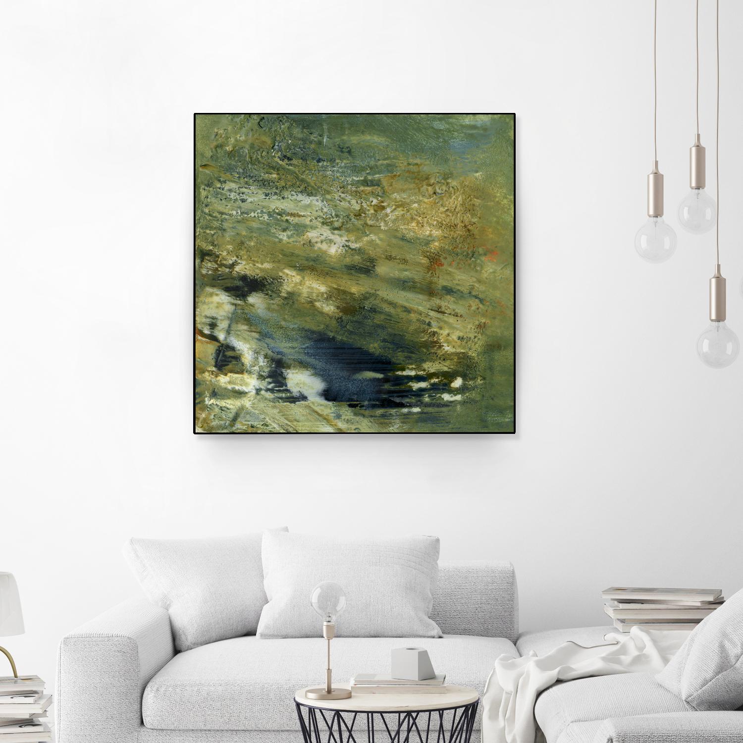 Encaustic Tile in Green VI by Sharon Gordon on GIANT ART - green abstract abstract