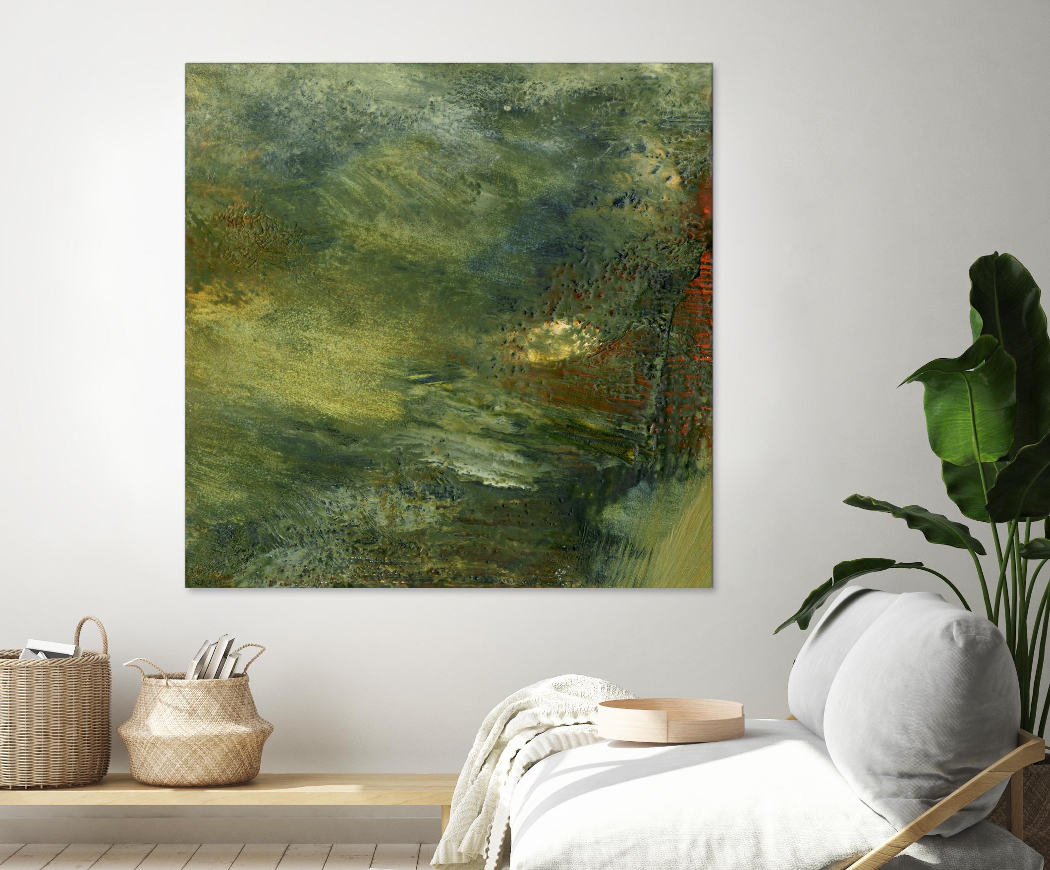 Encaustic Tile in Multi IV by Sharon Gordon on GIANT ART - orange abstract abstract