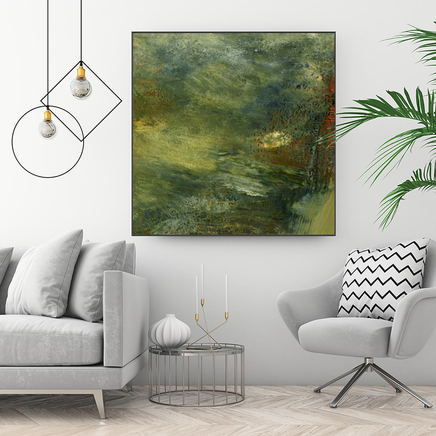 Encaustic Tile in Multi IV by Sharon Gordon on GIANT ART - orange abstract abstract