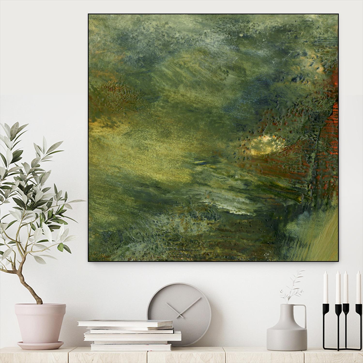 Encaustic Tile in Multi IV by Sharon Gordon on GIANT ART - orange abstract abstract