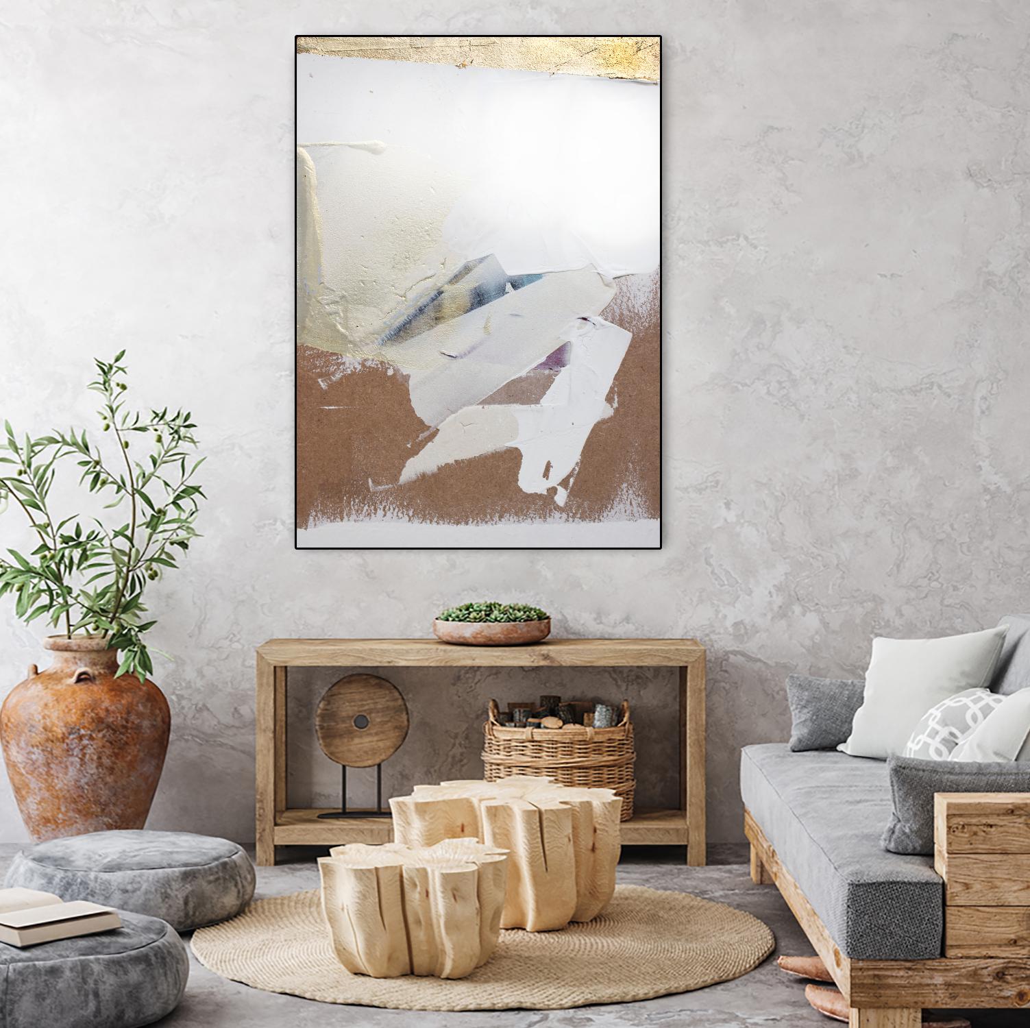 Gold Divided I by Kent Youngstrom on GIANT ART - gold abstract abstrait