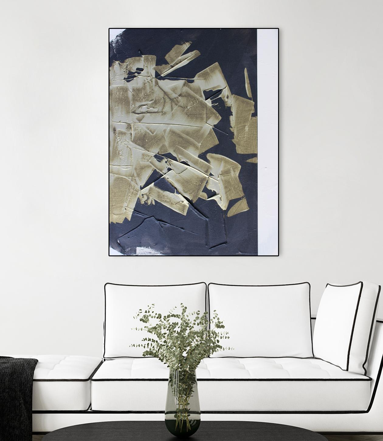 Gold Divided IV by Kent Youngstrom on GIANT ART - gold abstract abstract