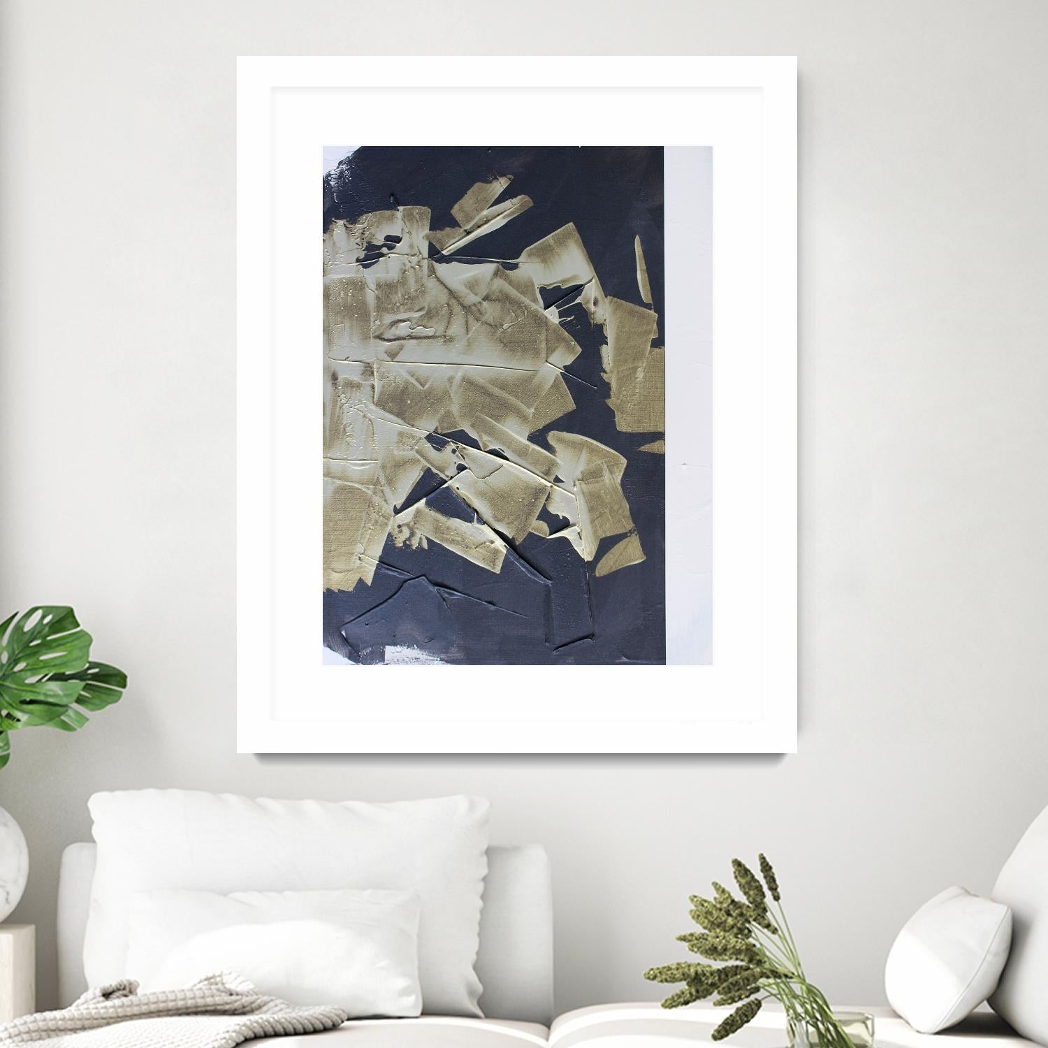 Gold Divided IV by Kent Youngstrom on GIANT ART - gold abstract abstract