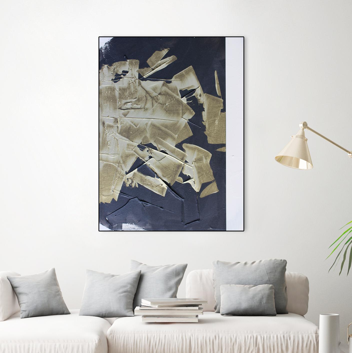 Gold Divided IV by Kent Youngstrom on GIANT ART - gold abstract abstract