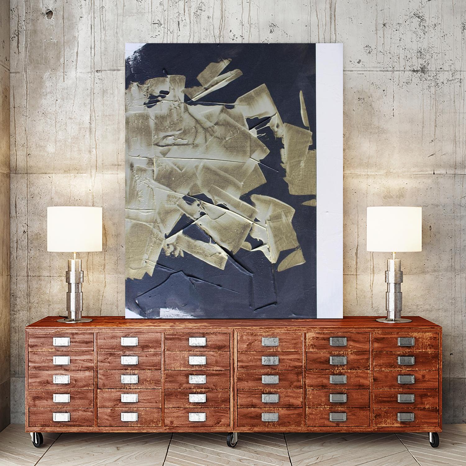 Gold Divided IV by Kent Youngstrom on GIANT ART - gold abstract abstract