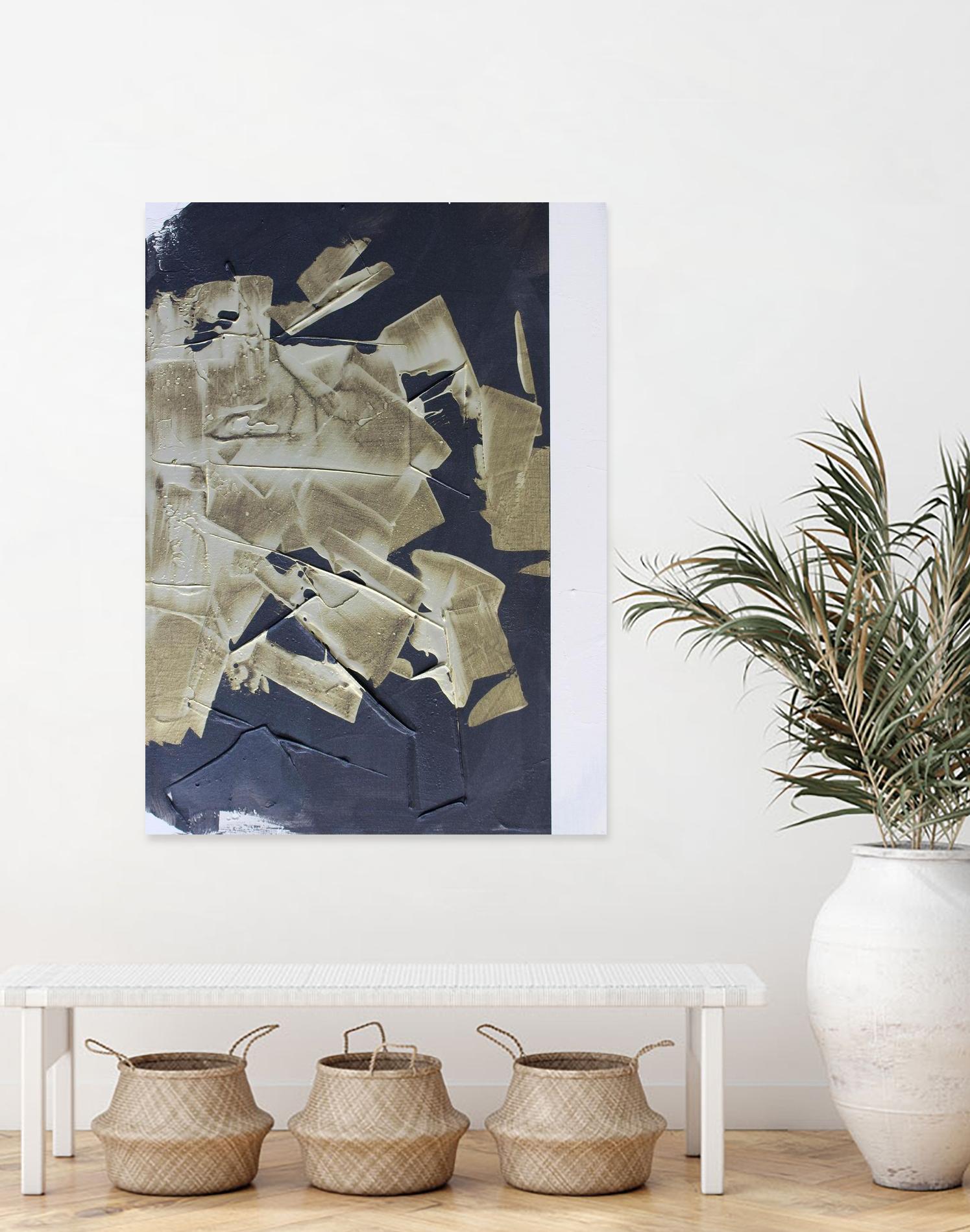 Gold Divided IV by Kent Youngstrom on GIANT ART - gold abstract abstract