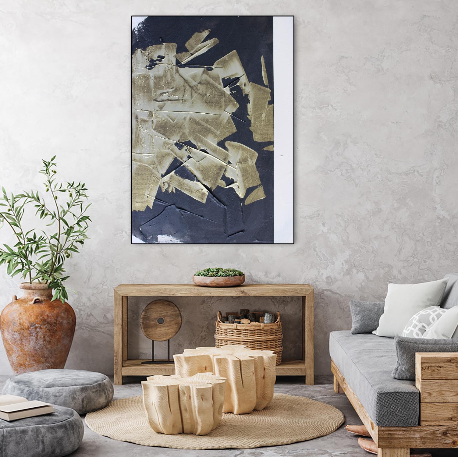 Gold Divided IV by Kent Youngstrom on GIANT ART - gold abstract abstract