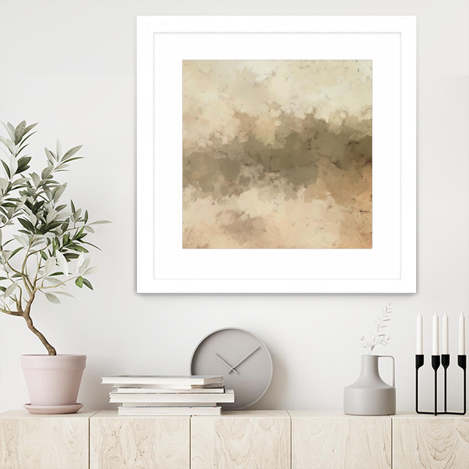 Freeform I by Alonzo Saunders on GIANT ART - beige abstract abstract