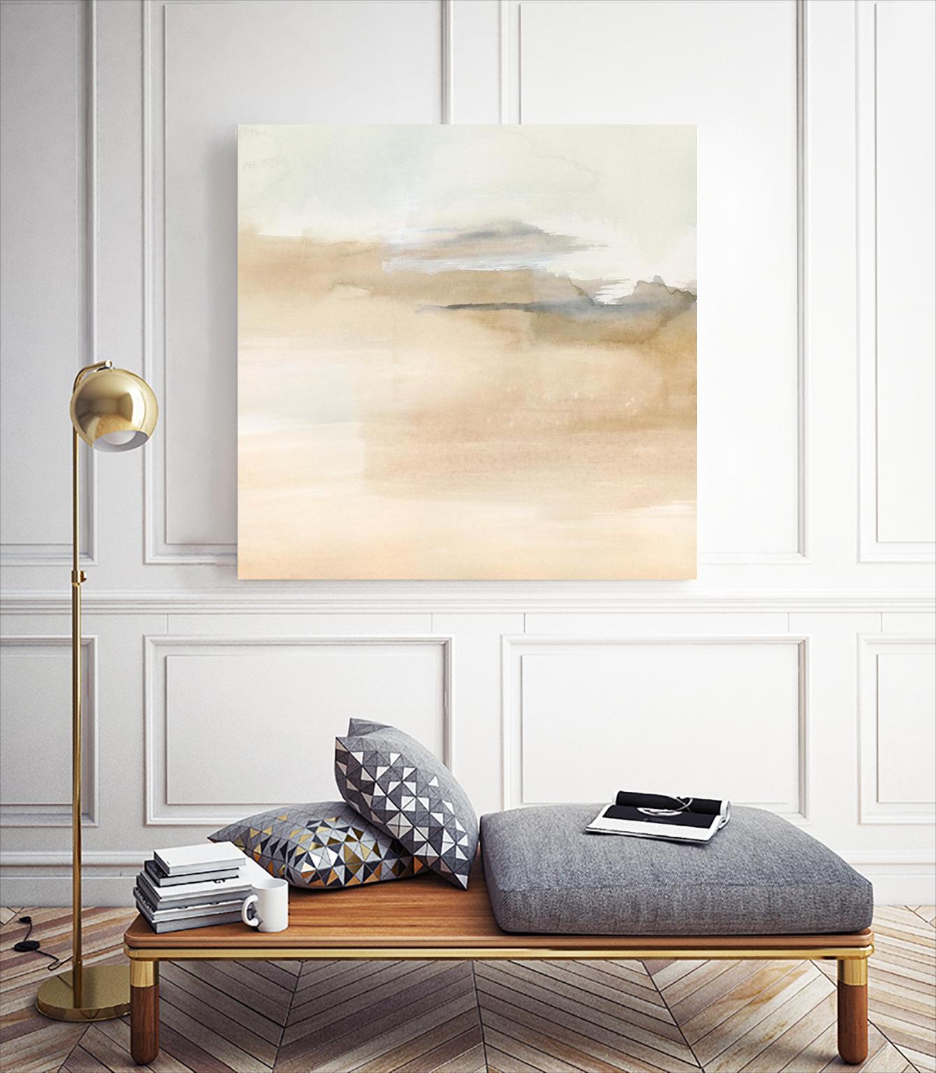 Cinnamon Shores I by Victoria Barnes on GIANT ART - beige coastal tropical abstract