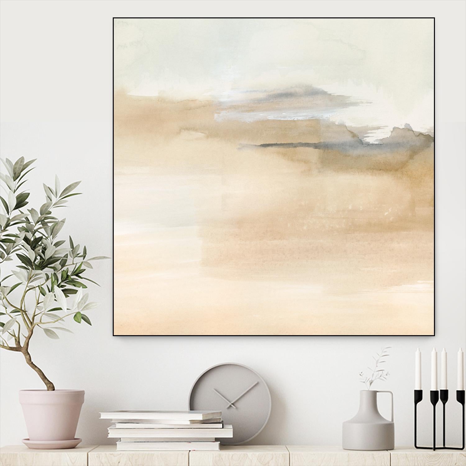 Cinnamon Shores I by Victoria Barnes on GIANT ART - beige coastal tropical abstract
