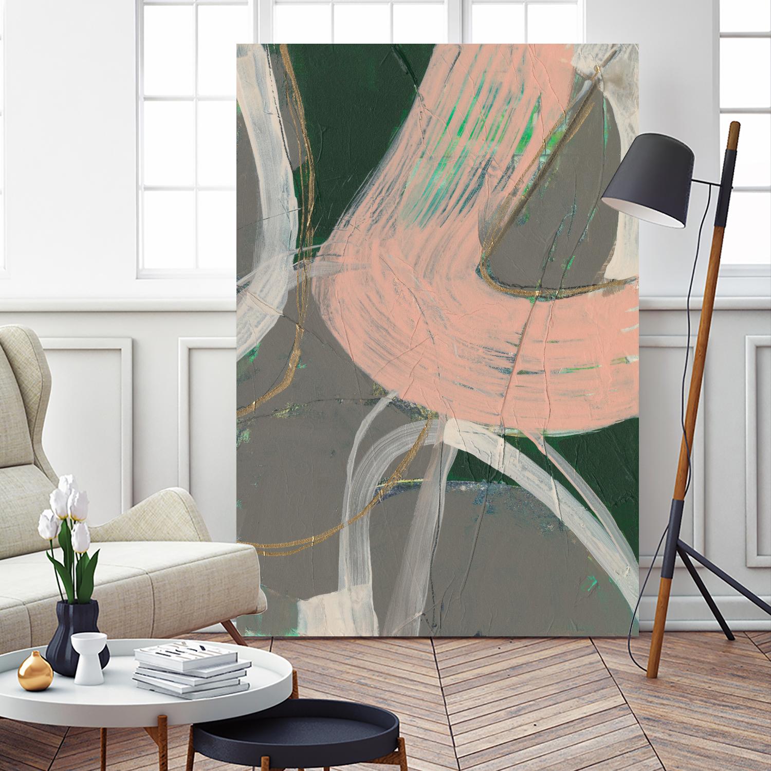 Connected Disconnect I by Jennifer Goldberger on GIANT ART - pink abstract abstract