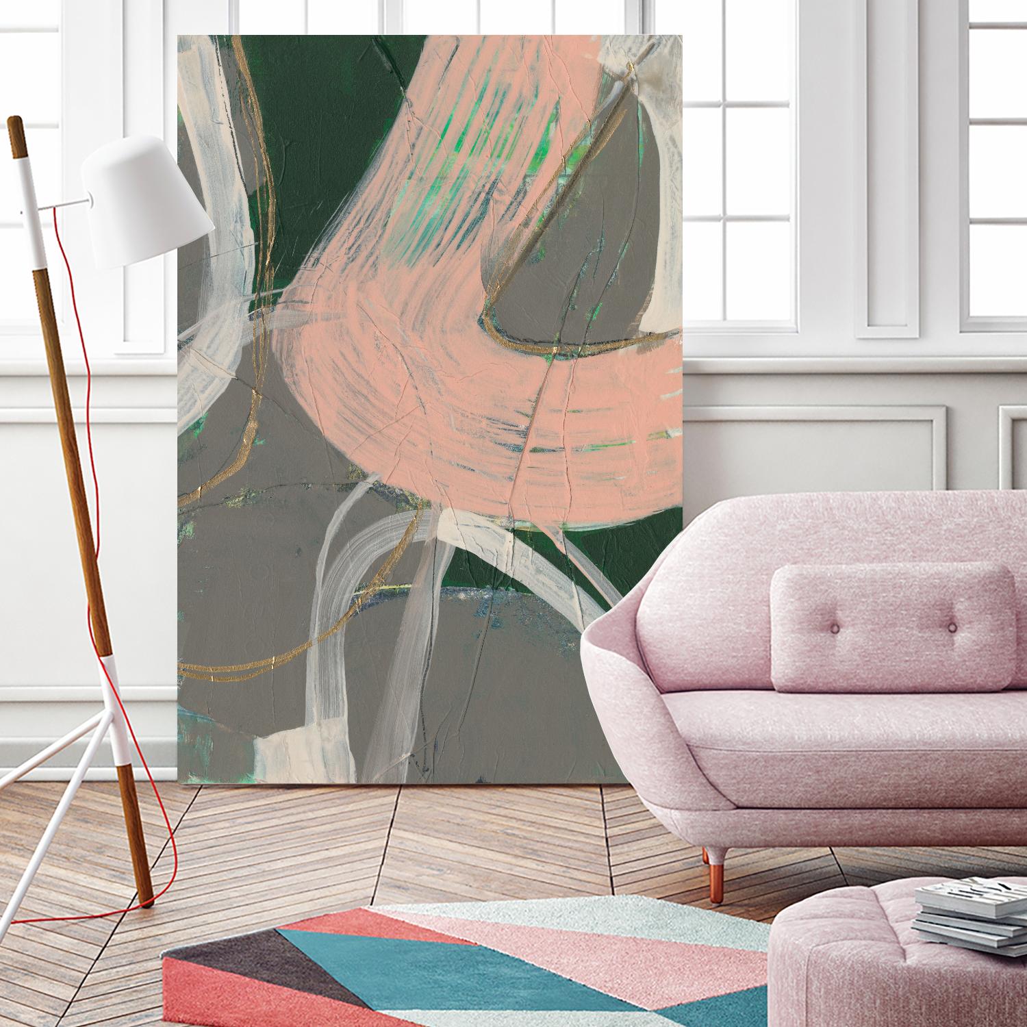 Connected Disconnect I by Jennifer Goldberger on GIANT ART - pink abstract abstract