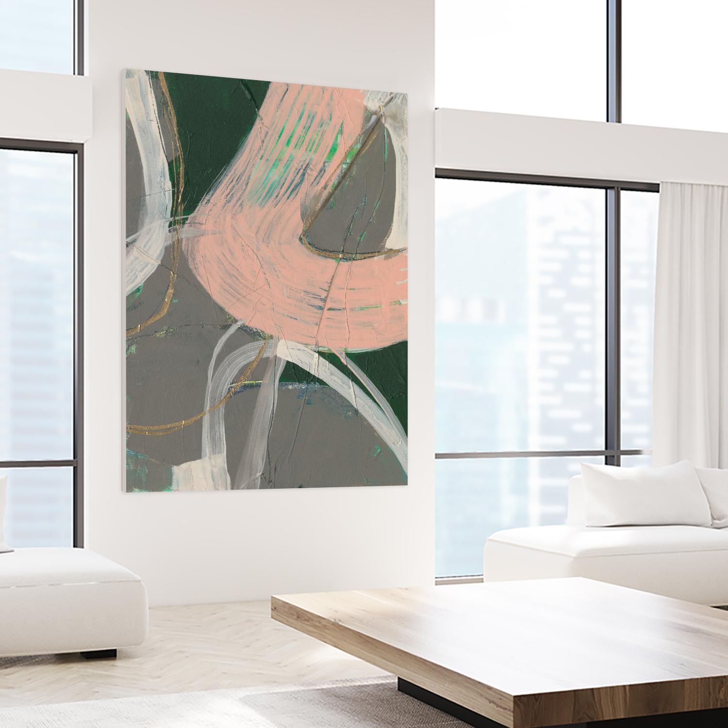 Connected Disconnect I by Jennifer Goldberger on GIANT ART - pink abstract abstract