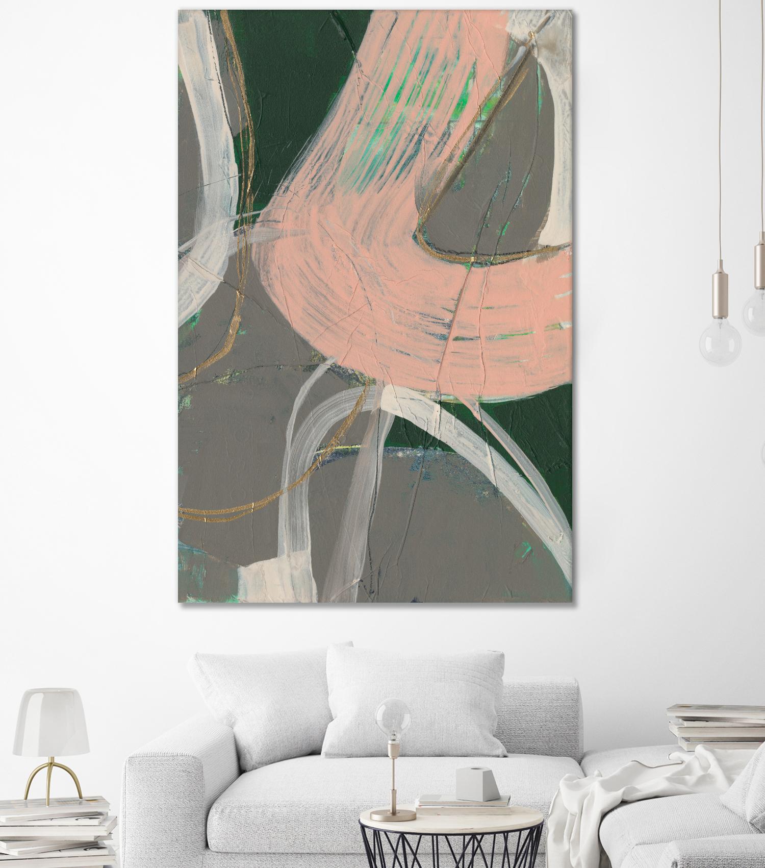 Connected Disconnect I by Jennifer Goldberger on GIANT ART - pink abstract abstract