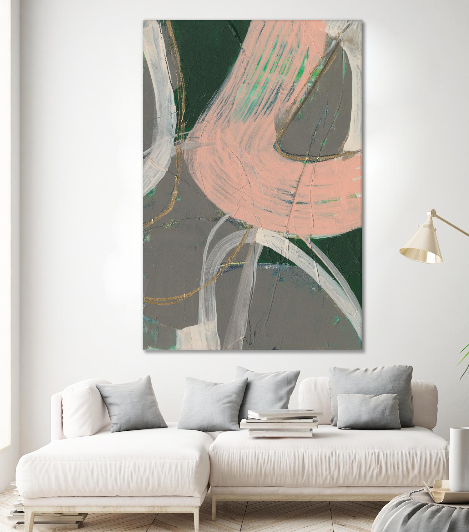 Connected Disconnect I by Jennifer Goldberger on GIANT ART - pink abstract abstract