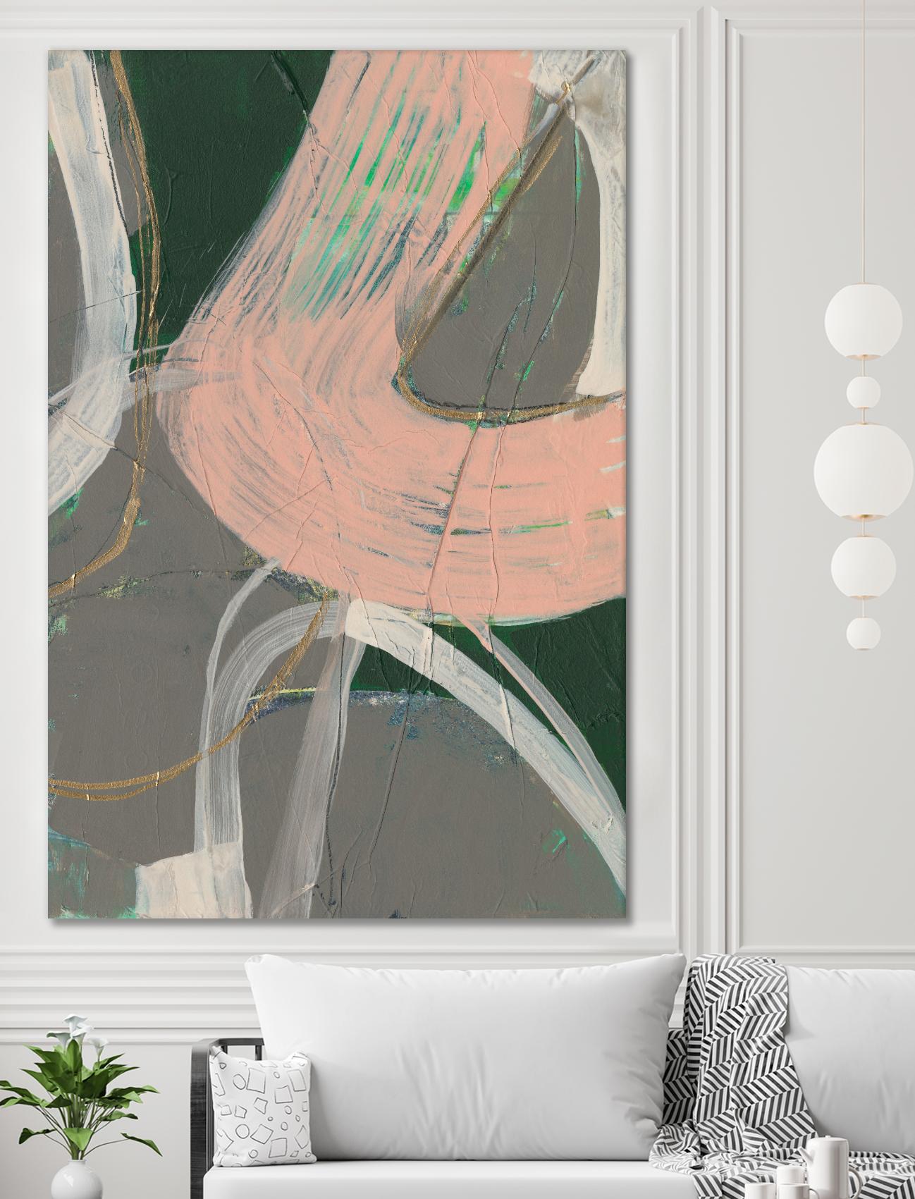 Connected Disconnect I by Jennifer Goldberger on GIANT ART - pink abstract abstract