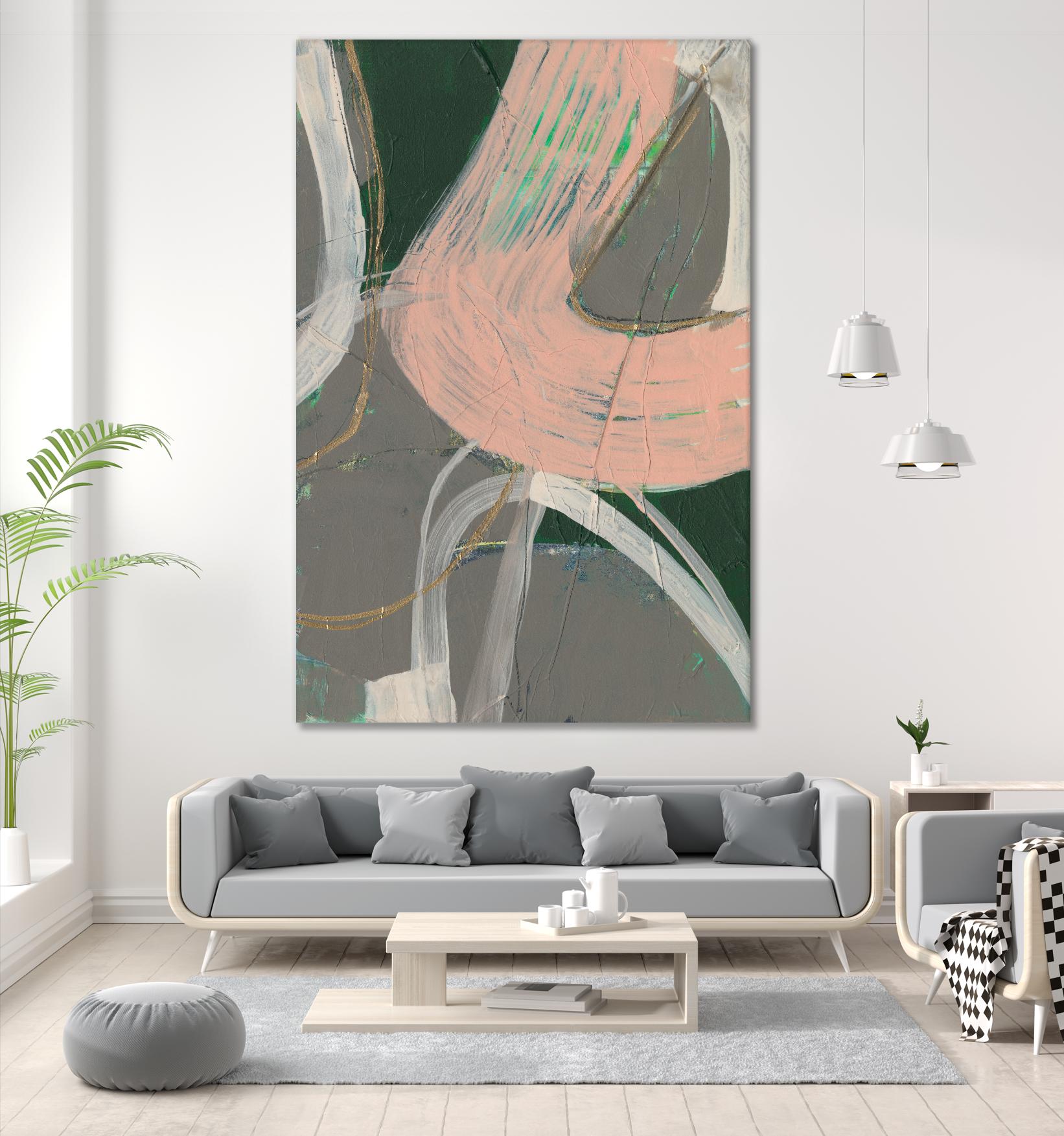 Connected Disconnect I by Jennifer Goldberger on GIANT ART - pink abstract abstract