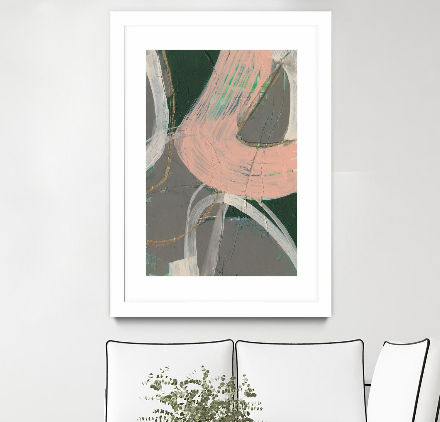 Connected Disconnect I by Jennifer Goldberger on GIANT ART - pink abstract abstract