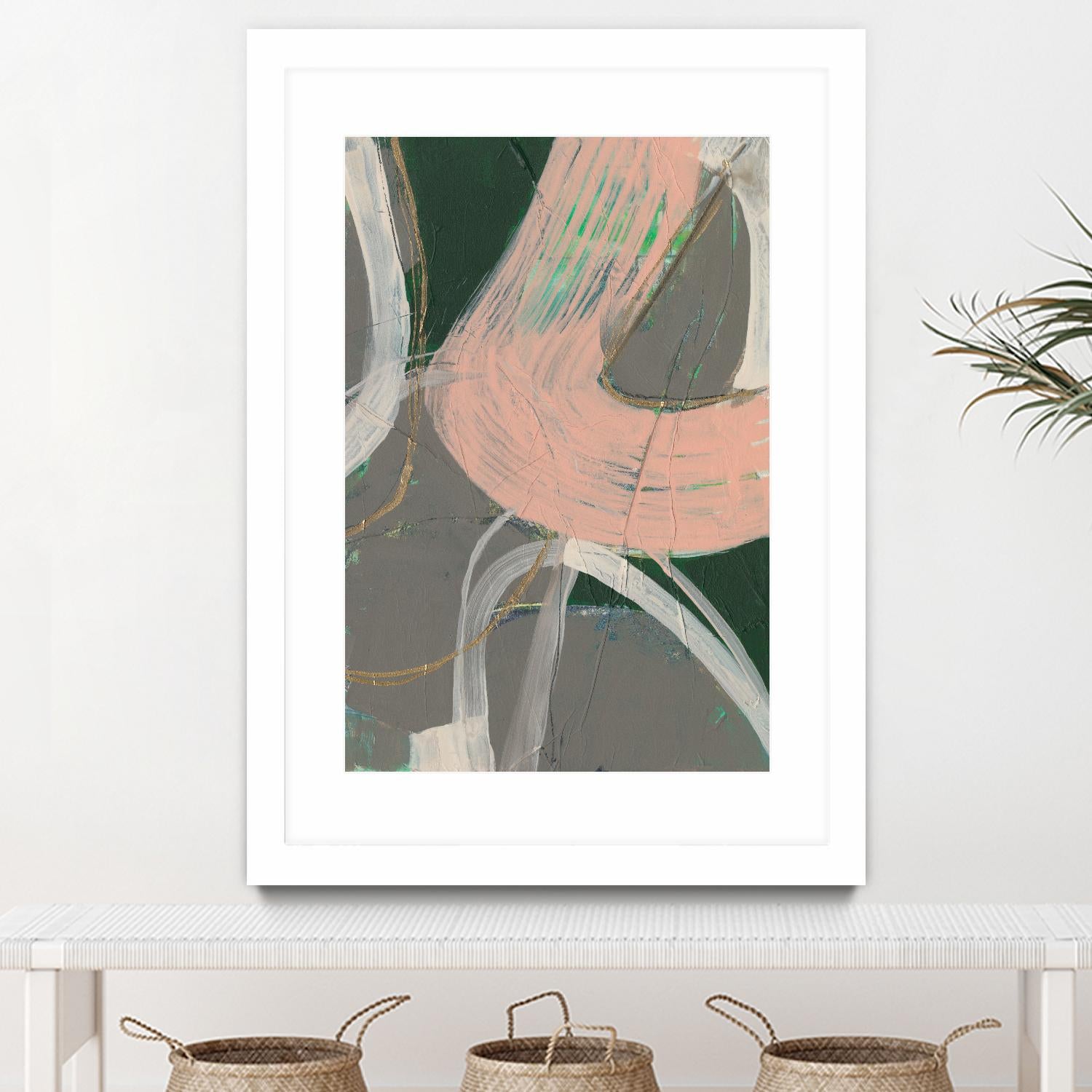 Connected Disconnect I by Jennifer Goldberger on GIANT ART - pink abstract abstract