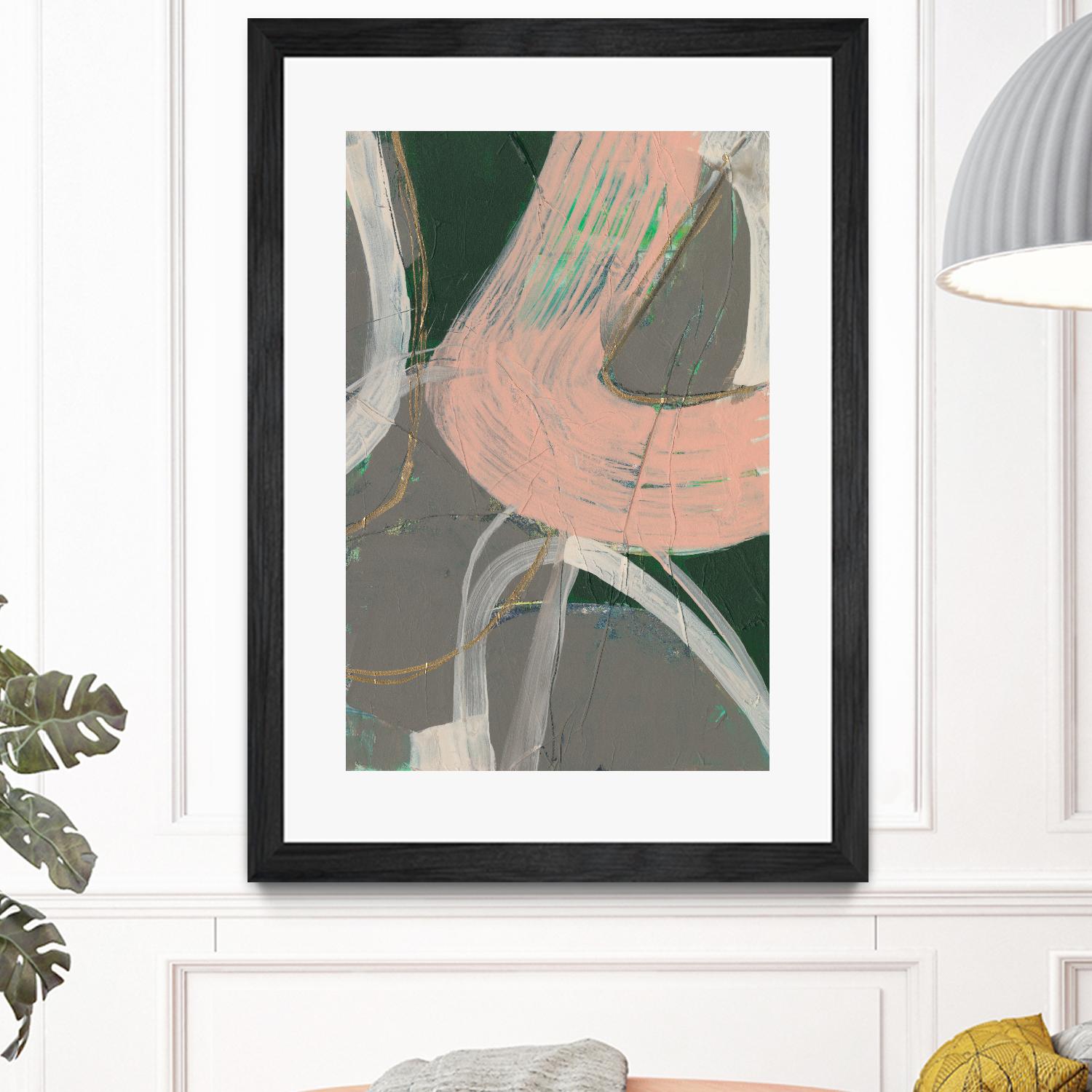 Connected Disconnect I by Jennifer Goldberger on GIANT ART - pink abstract abstract