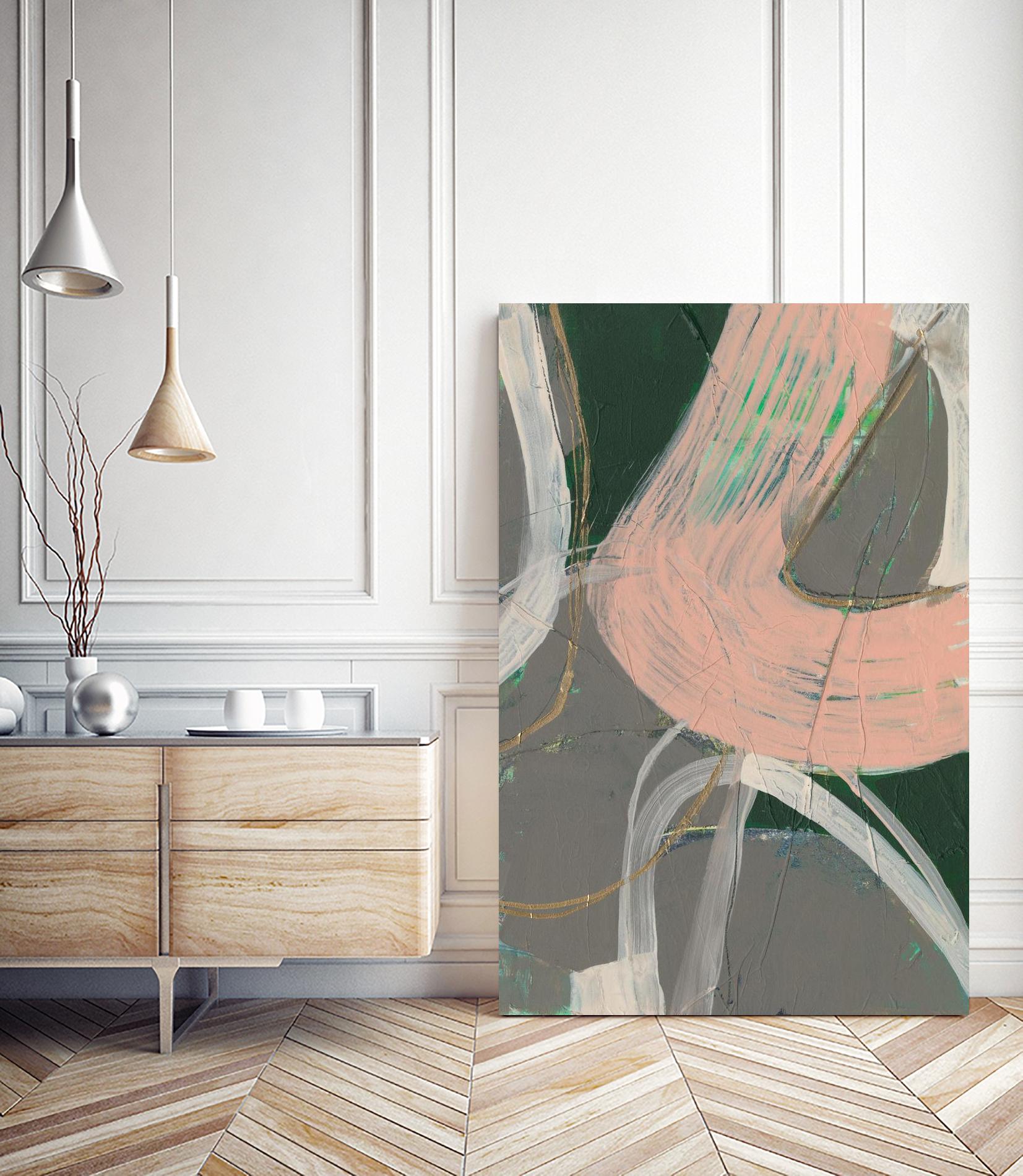 Connected Disconnect I by Jennifer Goldberger on GIANT ART - pink abstract abstract