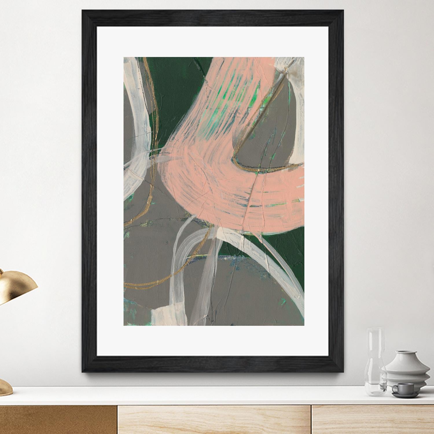 Connected Disconnect I by Jennifer Goldberger on GIANT ART - pink abstract abstract