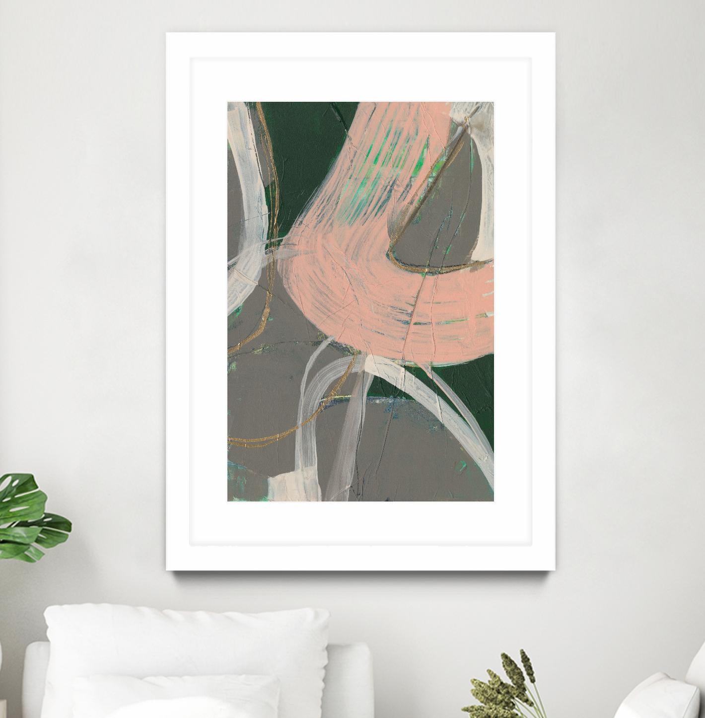 Connected Disconnect I by Jennifer Goldberger on GIANT ART - pink abstract abstract