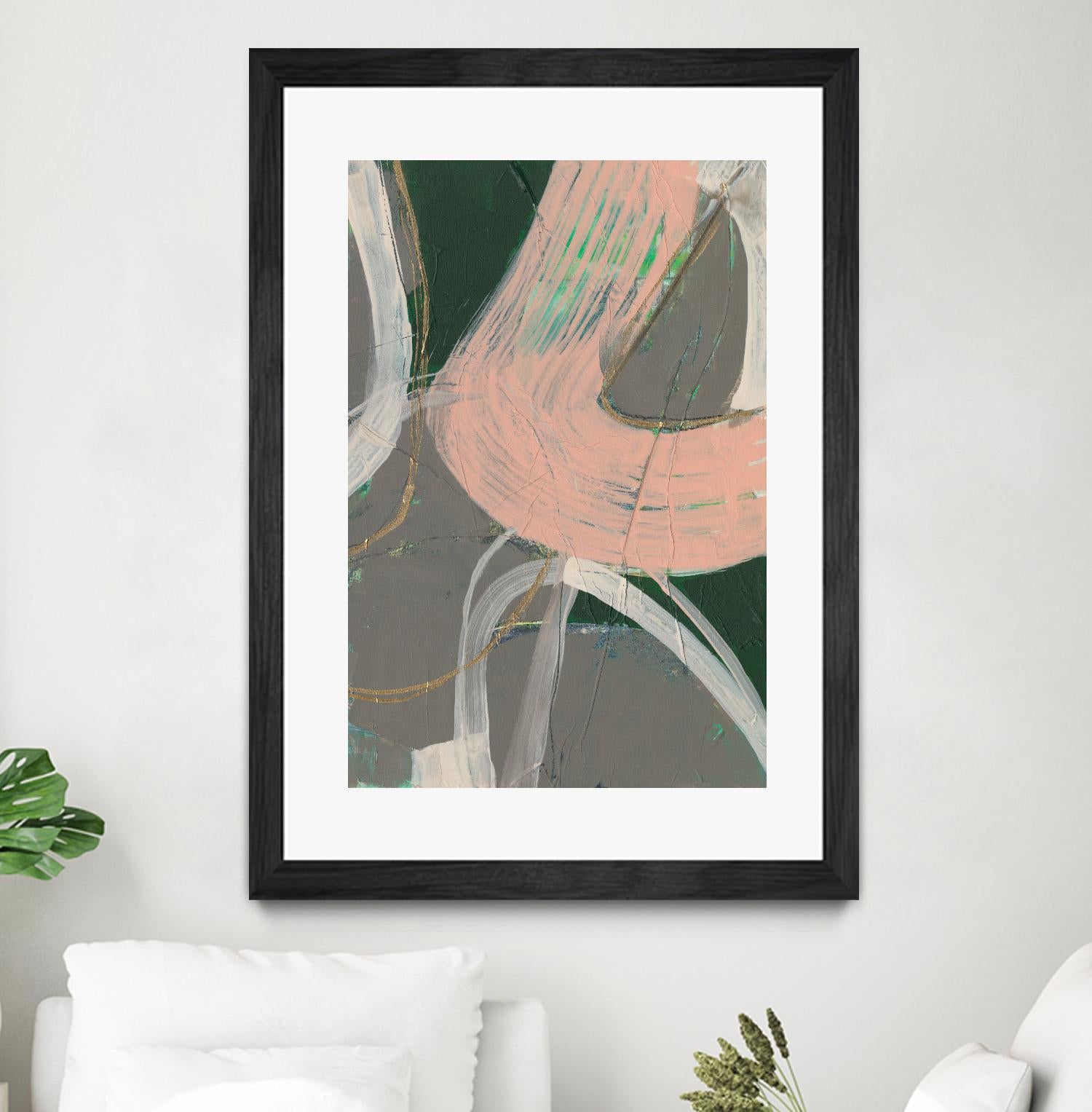 Connected Disconnect I by Jennifer Goldberger on GIANT ART - pink abstract abstract