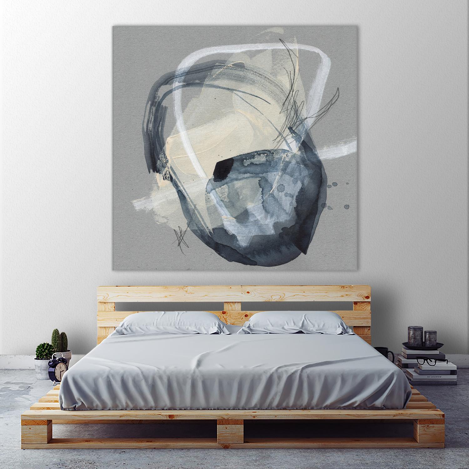 Tandem Loops I by Jennifer Goldberger on GIANT ART - beige watercolour abstract