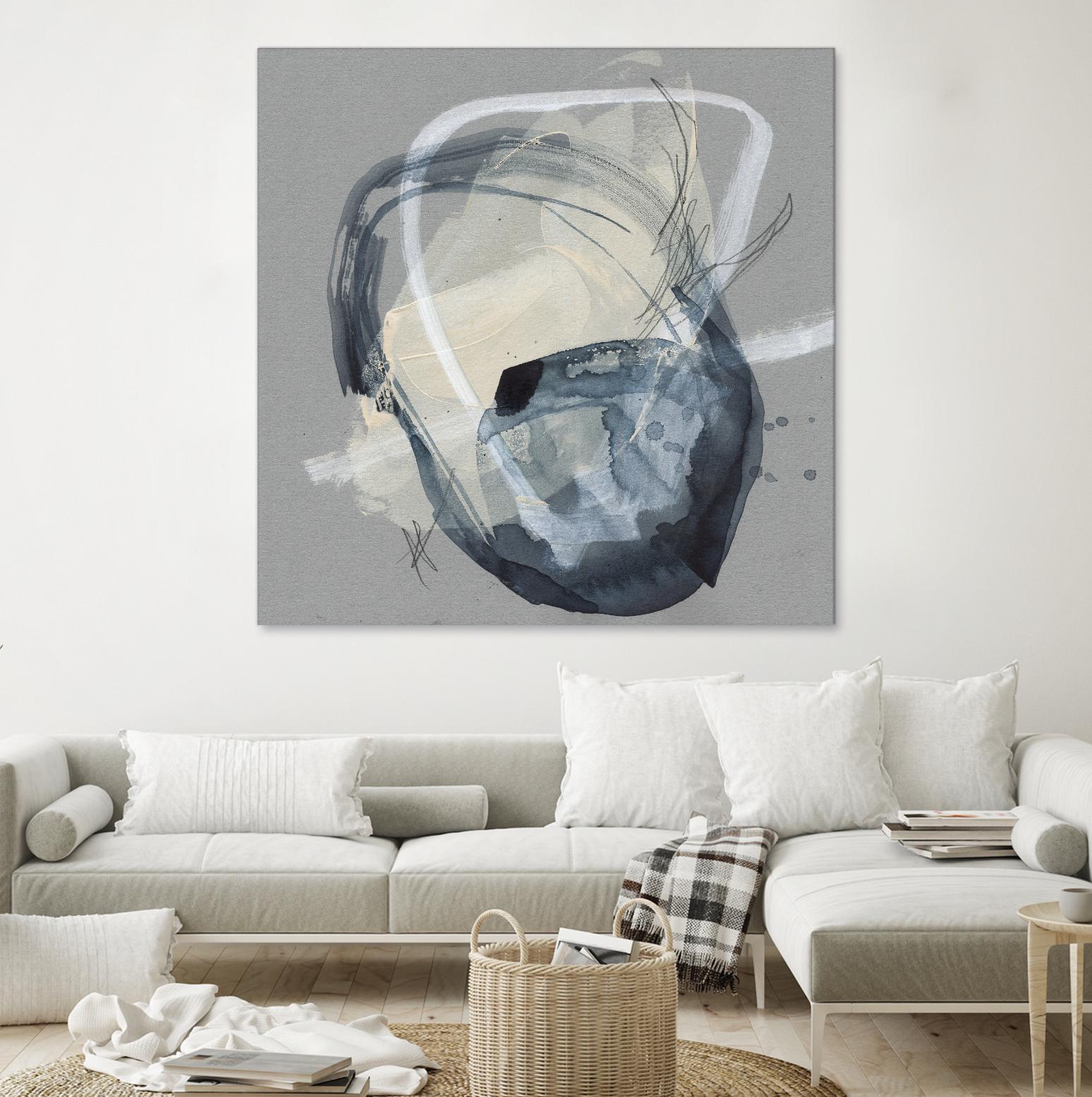 Tandem Loops I by Jennifer Goldberger on GIANT ART - beige watercolour abstract