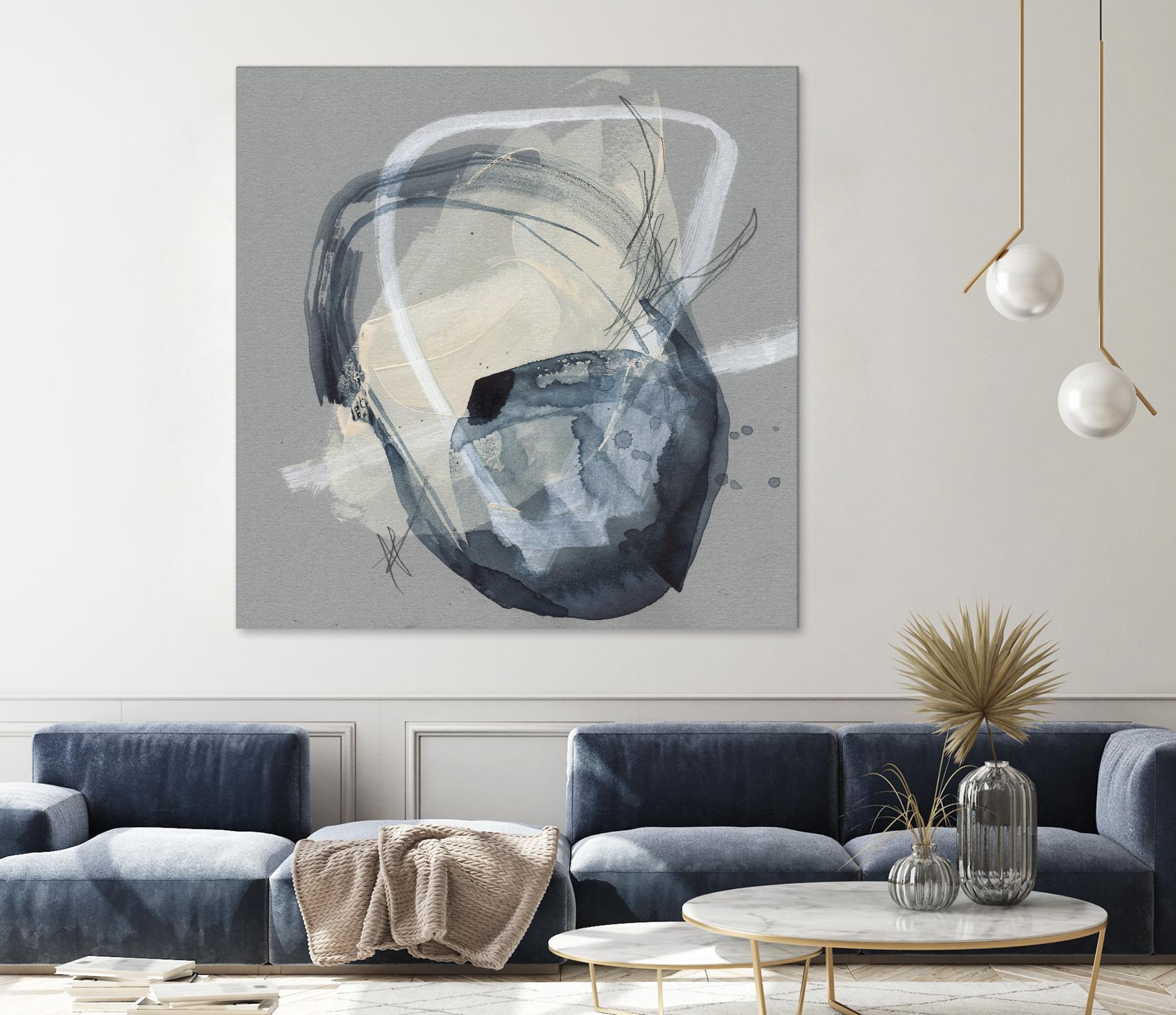 Tandem Loops I by Jennifer Goldberger on GIANT ART - beige watercolour abstract