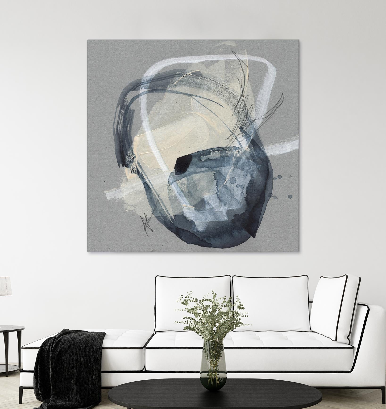 Tandem Loops I by Jennifer Goldberger on GIANT ART - beige watercolour abstract