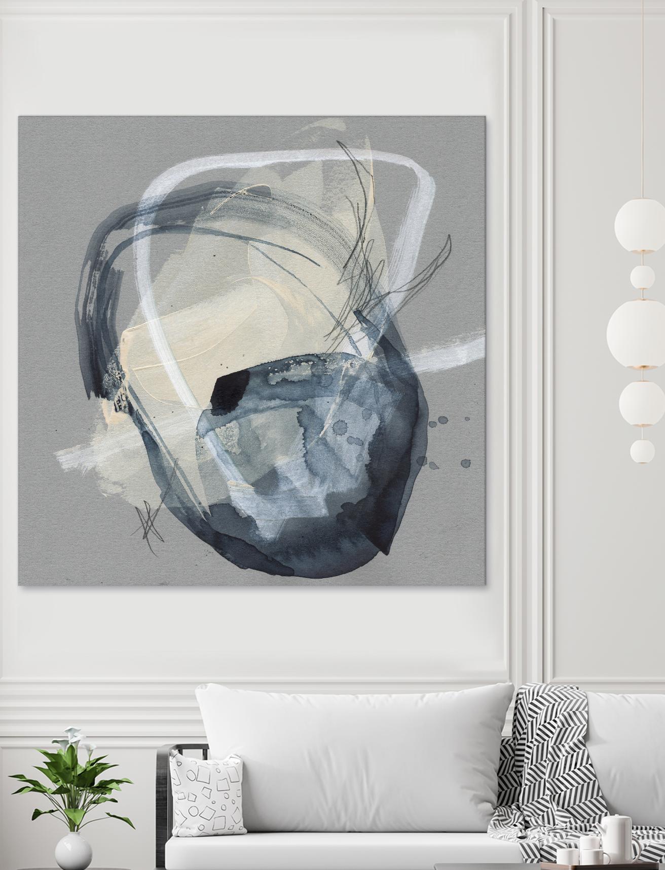 Tandem Loops I by Jennifer Goldberger on GIANT ART - beige watercolour abstract