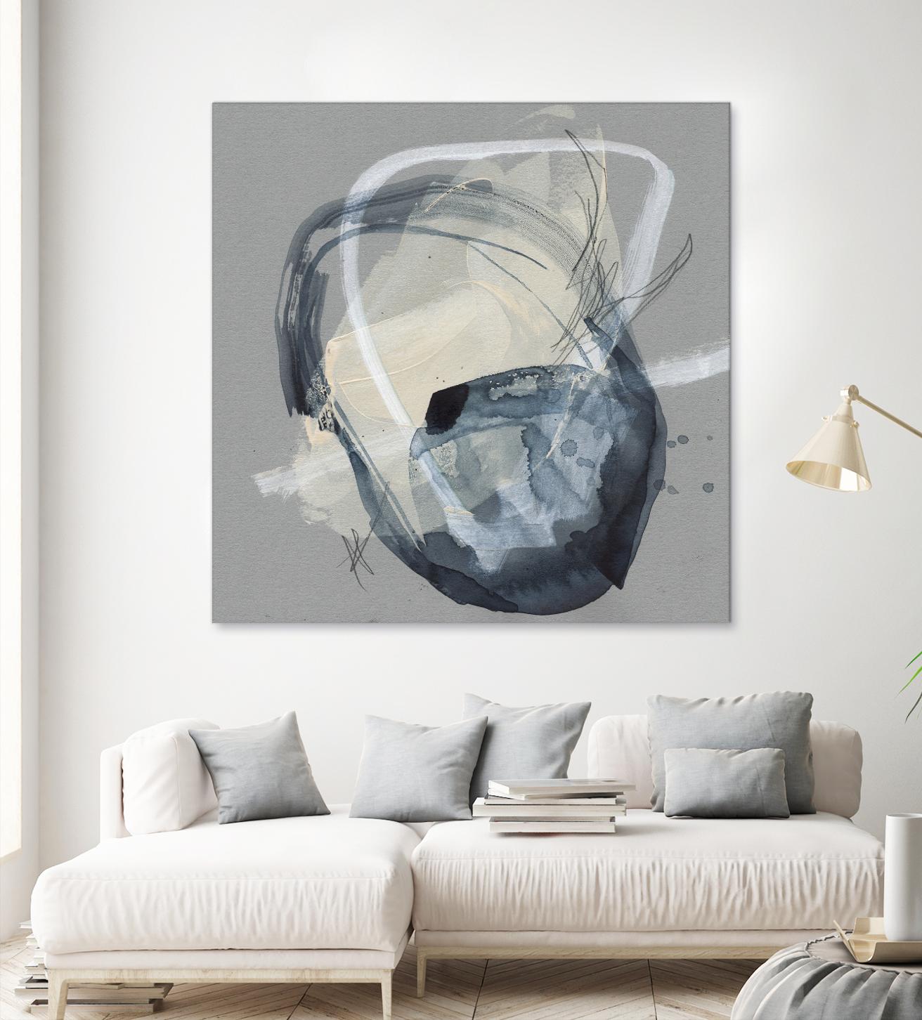 Tandem Loops I by Jennifer Goldberger on GIANT ART - beige watercolour abstract