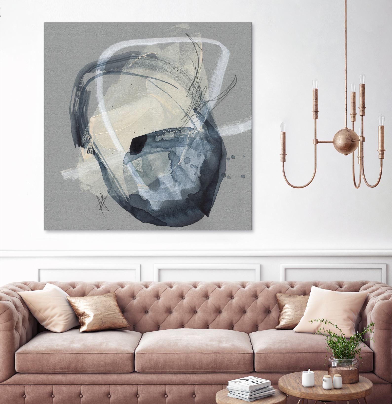 Tandem Loops I by Jennifer Goldberger on GIANT ART - beige watercolour abstract