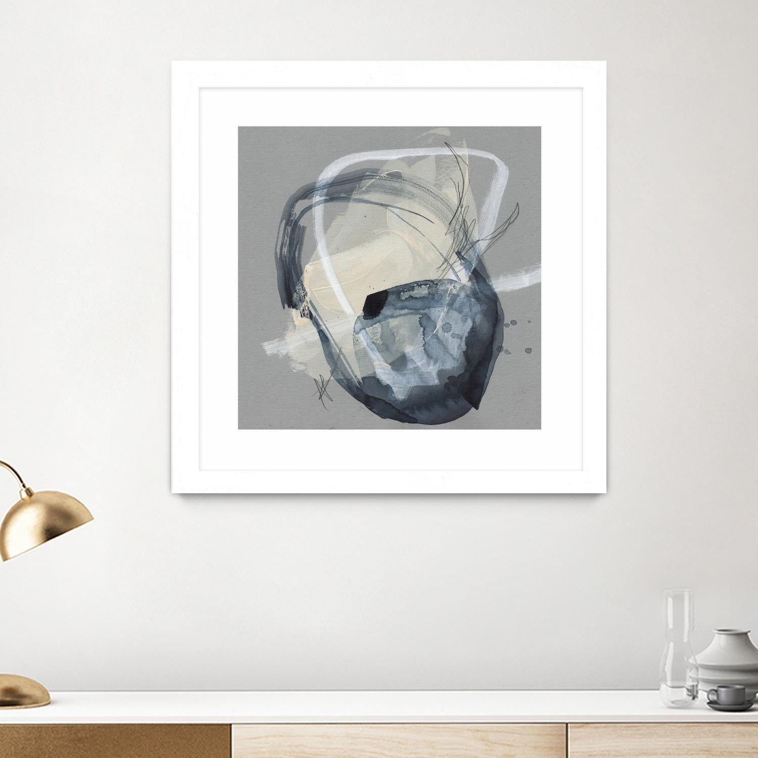 Tandem Loops I by Jennifer Goldberger on GIANT ART - beige watercolour abstract