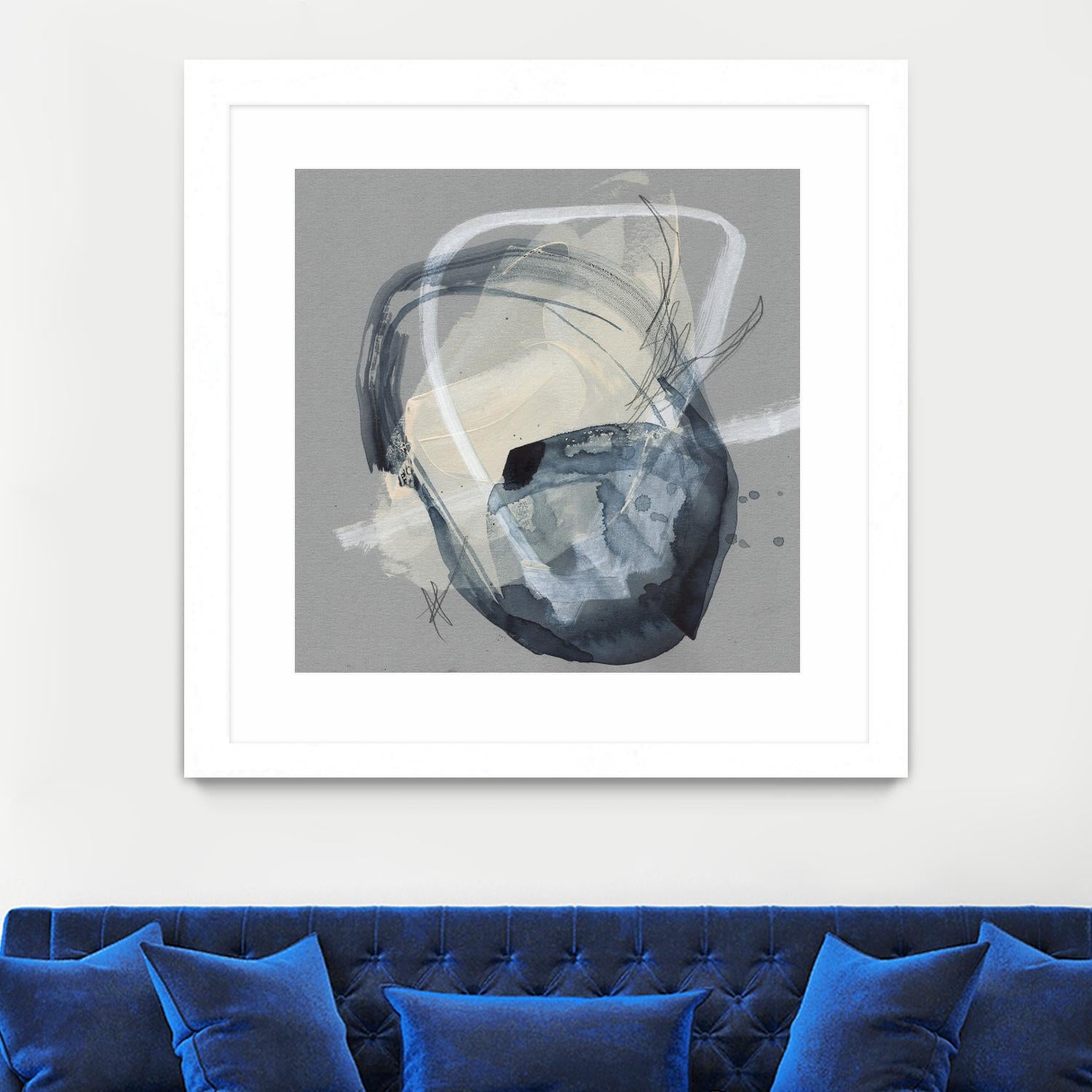 Tandem Loops I by Jennifer Goldberger on GIANT ART - beige watercolour abstract