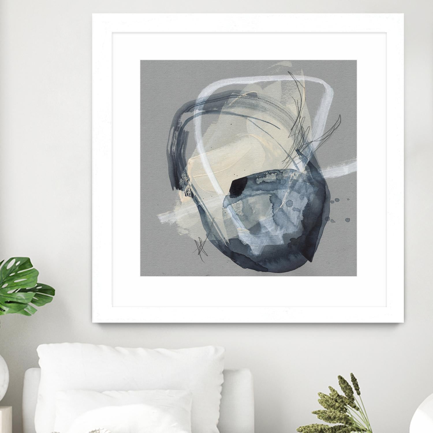 Tandem Loops I by Jennifer Goldberger on GIANT ART - beige watercolour abstract