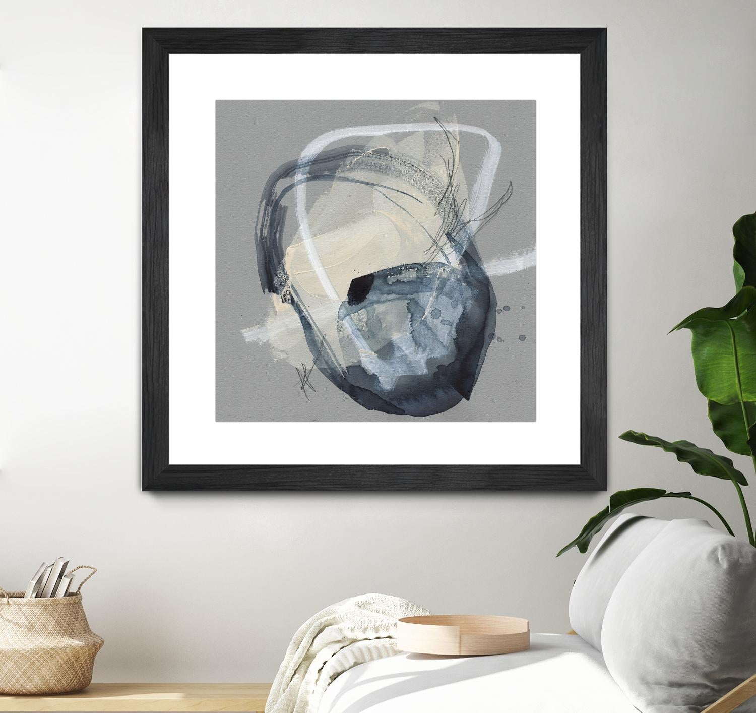 Tandem Loops I by Jennifer Goldberger on GIANT ART - beige watercolour abstract