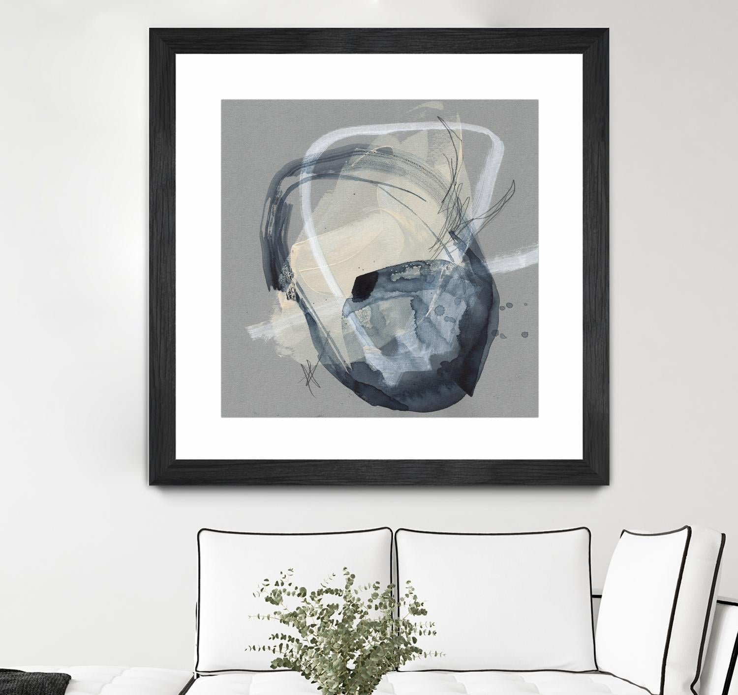 Tandem Loops I by Jennifer Goldberger on GIANT ART - beige watercolour abstract