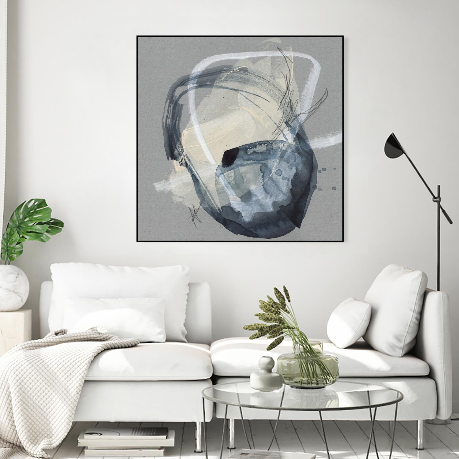 Tandem Loops I by Jennifer Goldberger on GIANT ART - beige watercolour abstract