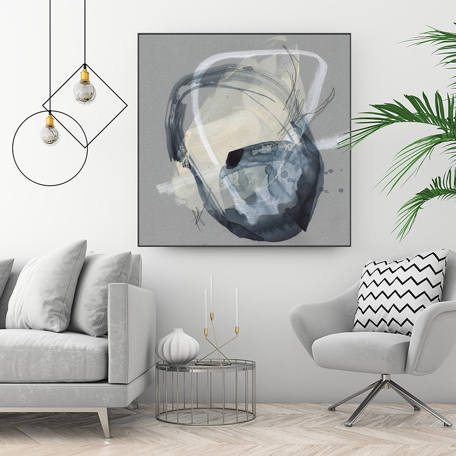 Tandem Loops I by Jennifer Goldberger on GIANT ART - beige watercolour abstract