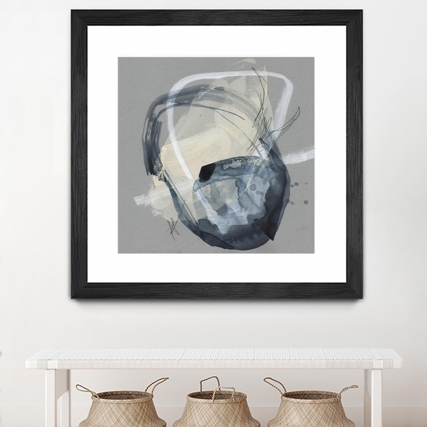 Tandem Loops I by Jennifer Goldberger on GIANT ART - beige watercolour abstract